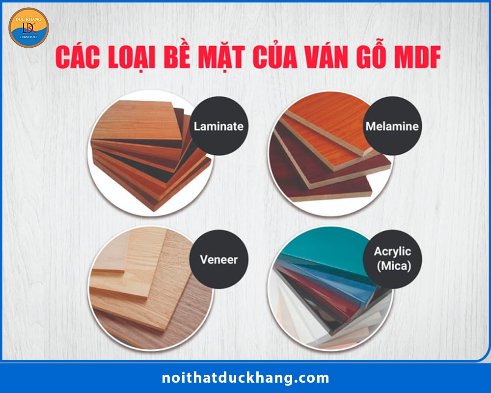 Các bề mặt gỗ MDF bao gồm những gì?