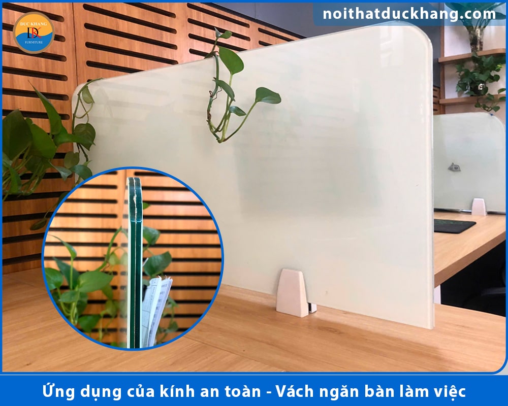 Ứng dụng của kính an toàn - Vách ngăn bàn làm việc