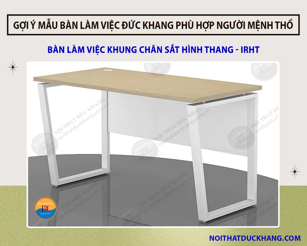 Bàn làm việc khung chân sắt hình thang - IRHT