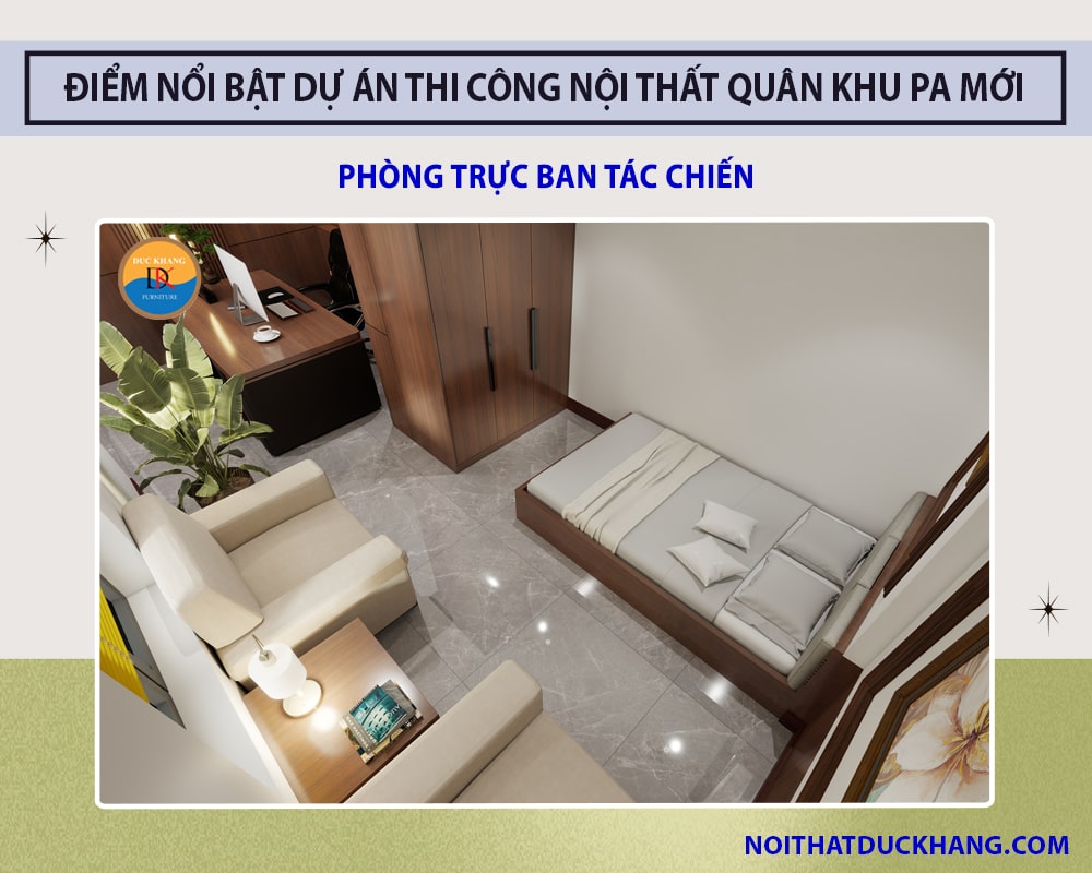 Điểm nổi bật dự án thi công nội thất Quân Khu PA mới - Phòng Trực Ban Tác Chiến