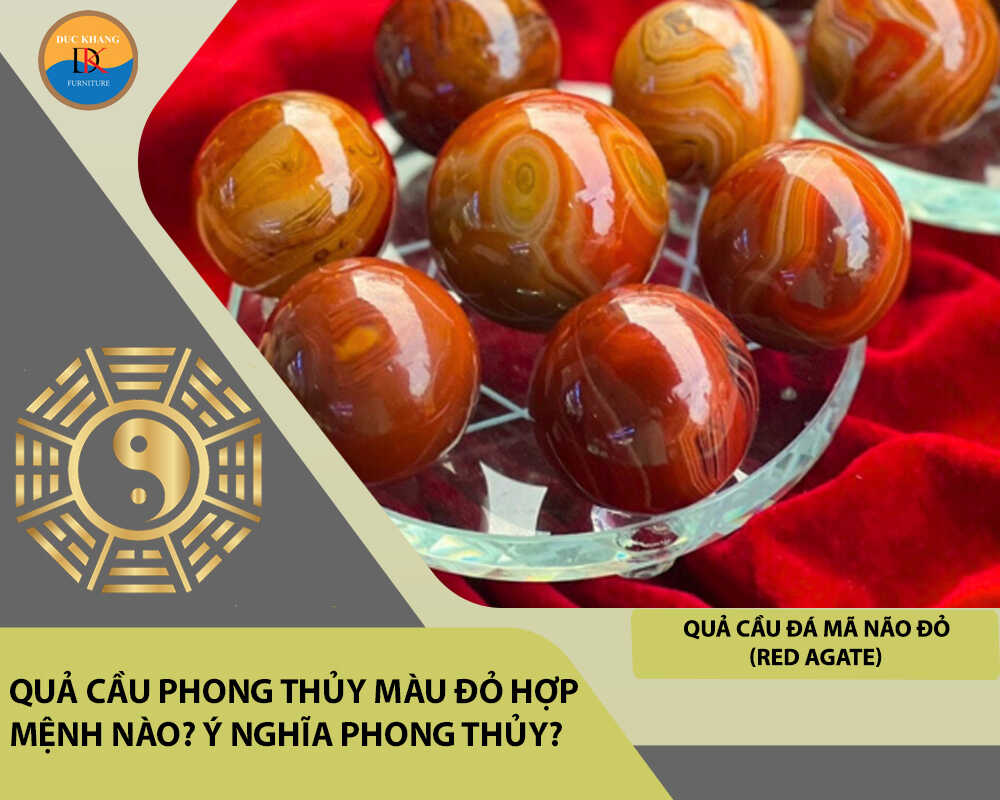 Quả cầu đá Mã Não Đỏ (Red Agate)