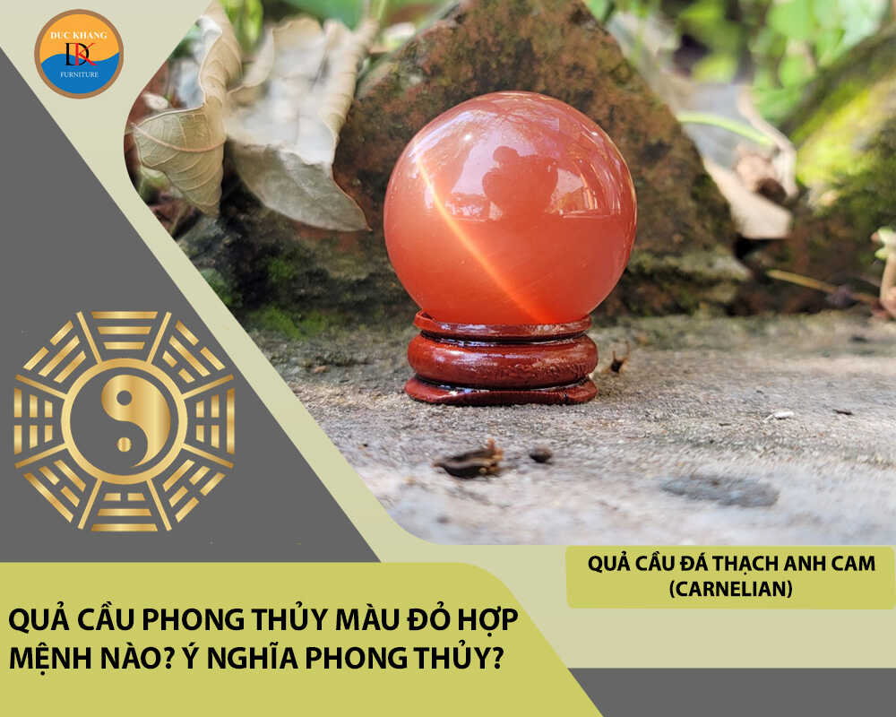 Quả cầu đá Thạch anh cam (Carnelian)