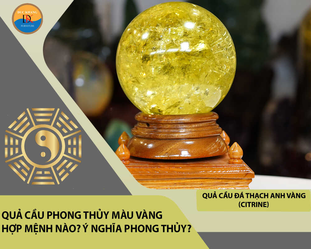 Quả cầu đá Thạch anh vàng (Citrine)