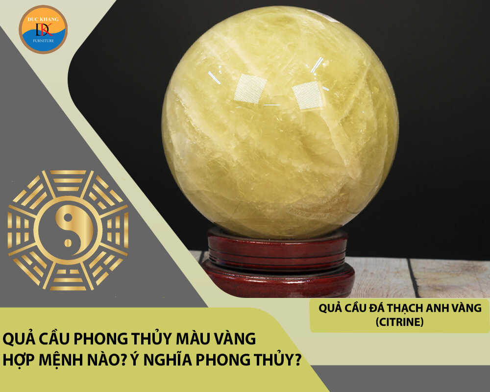 Quả cầu đá Thạch anh vàng (Citrine)