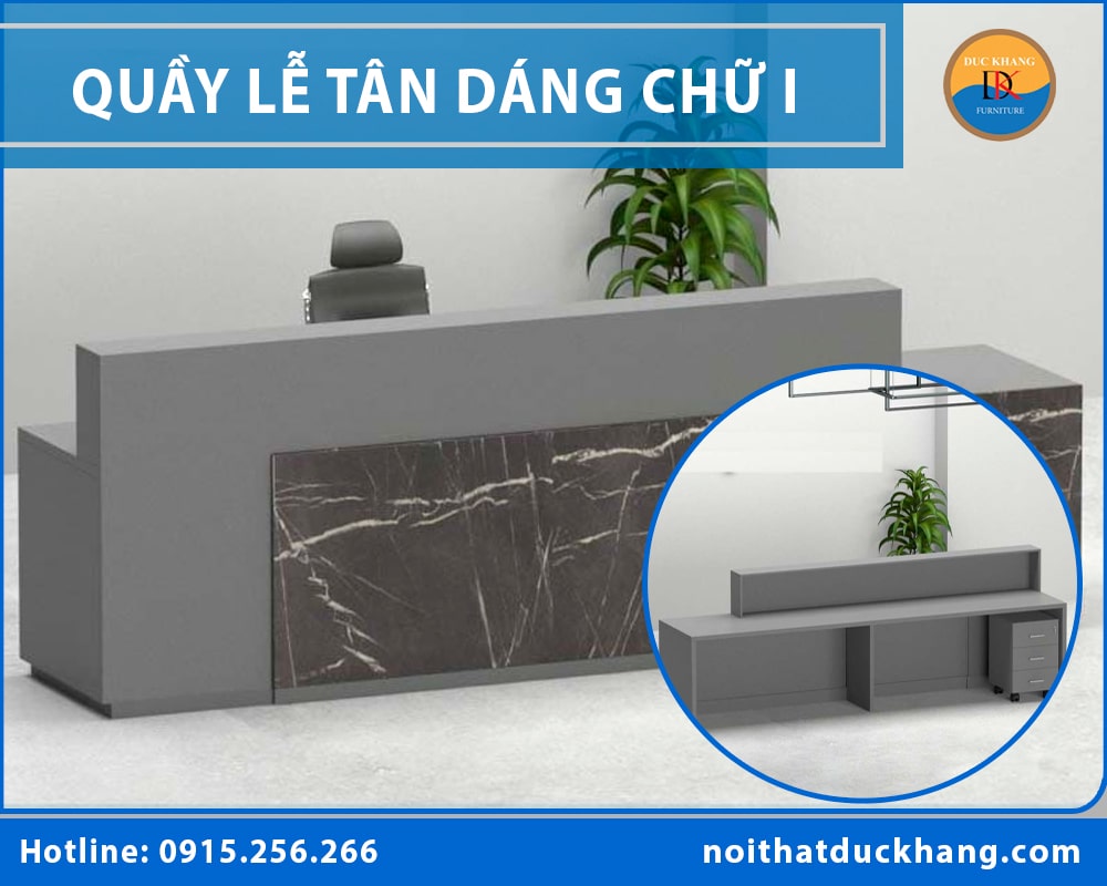 Quầy lễ tân dáng chữ I