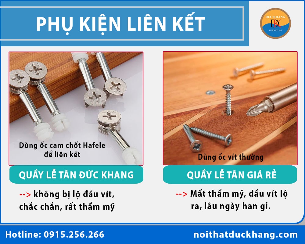 So sánh quầy lễ tân của Đức Khang với quầy lễ tân giá rẻ trên thị trường?