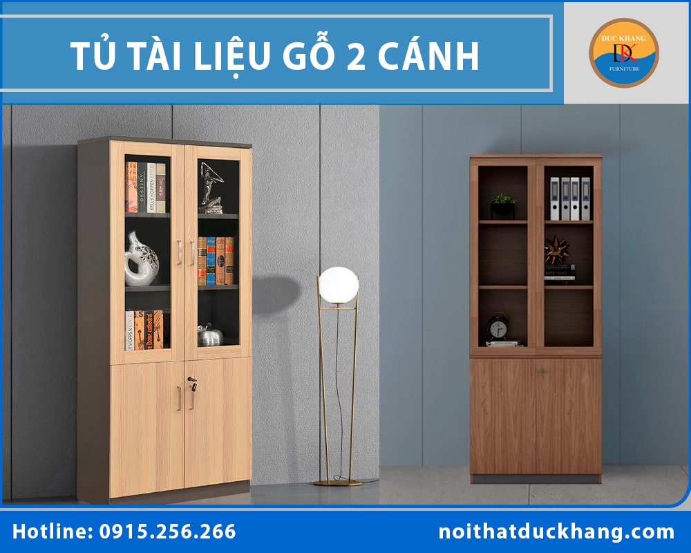 Tủ tài liệu gỗ 2 cánh