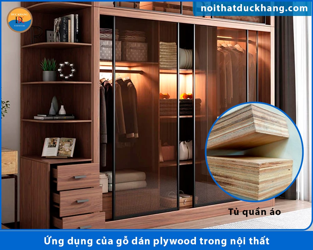 Ứng dụng của gỗ dán plywood trong nội thất - Tủ quần áo