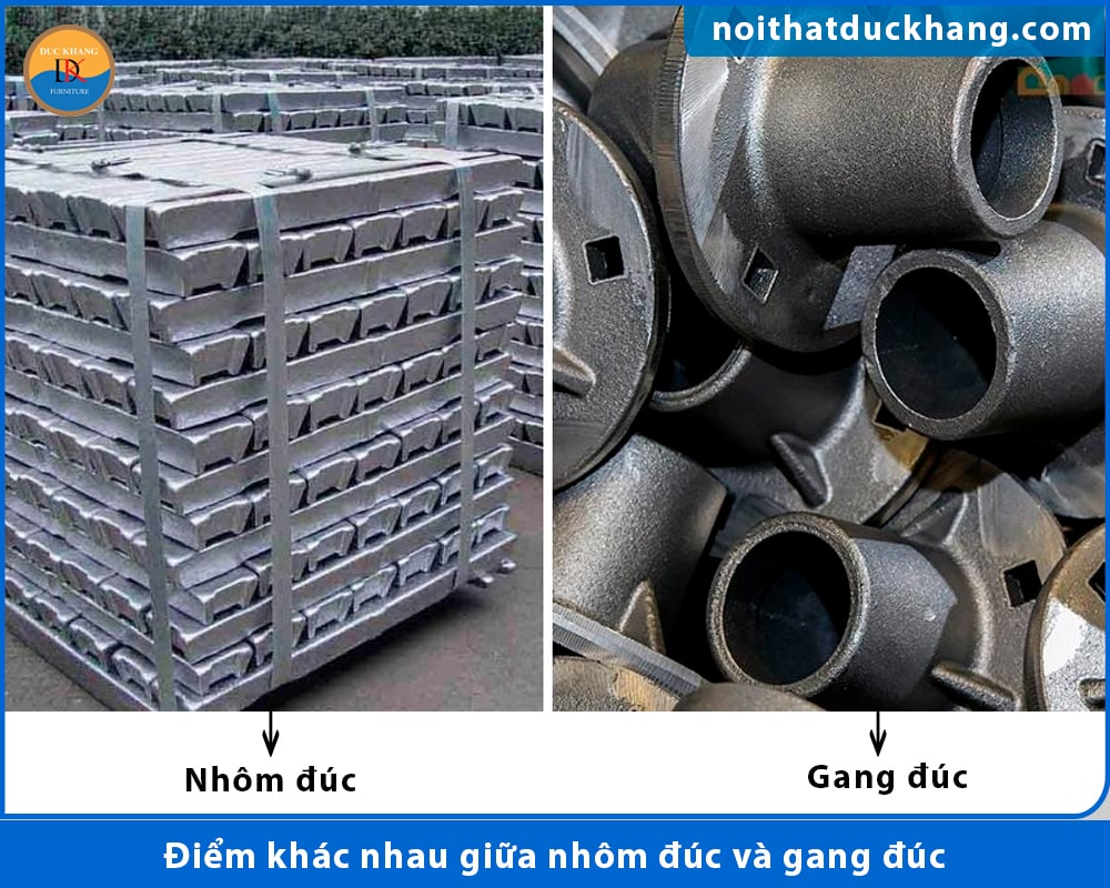 Điểm khác nhau giữa nhôm đúc và gang đúc