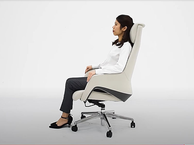 Ghế giám đốc nhập khẩu chân xoay đệm tựa đầu, lưng cao Đức Khang Kira-H Ghế giám đốc nhập khẩu chân xoay đệm tựa đầu, lưng cao Đức Khang Kira-H