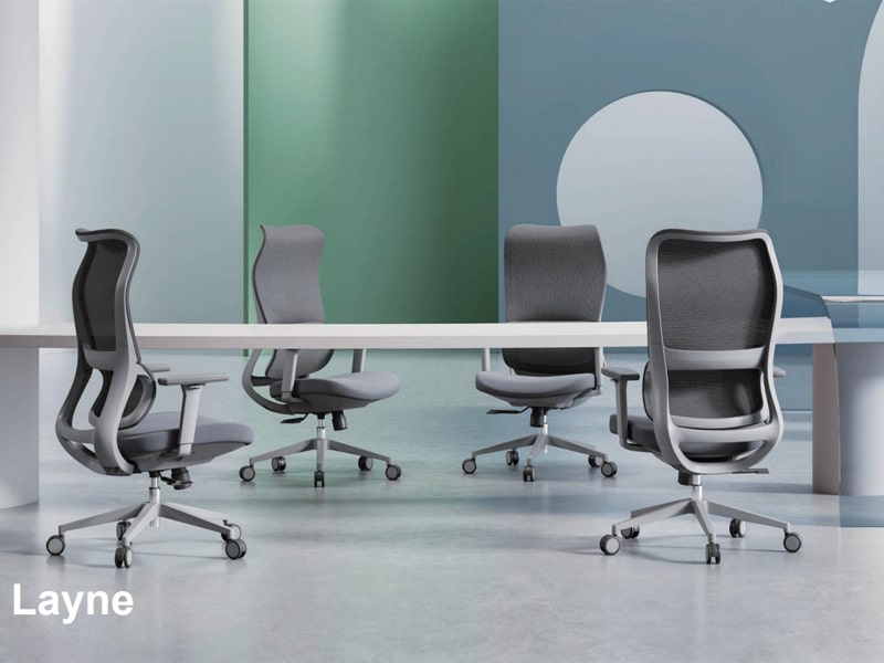 Ghế chân xoay lưới lưng cao sang trọng Layne-H Ghế chân xoay lưới lưng cao sang trọng Layne-H