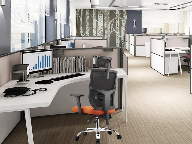 Ghế xoay lưới chân thép mạ crom sang trọng Lisa-H