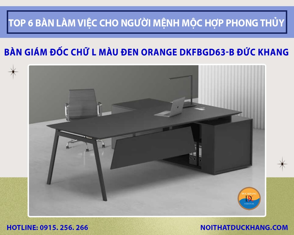 Bàn giám đốc chữ L màu đen Orange DKFBGD63-B Đức Khang Bàn giám đốc chữ L màu đen Orange DKFBGD63-B Đức Khang