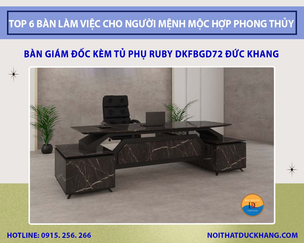 Bàn giám đốc kèm tủ phụ Ruby DKFBGD72 Đức Khang Bàn giám đốc kèm tủ phụ Ruby DKFBGD72 Đức Khang
