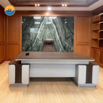 Bàn giám đốc nhập khẩu chữ L kèm tủ tài liệu DKBGDCC-01