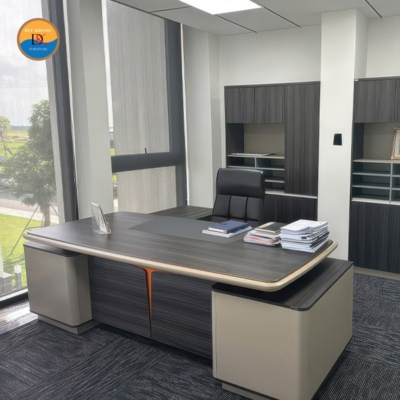 Bàn giám đốc nhập khẩu chữ L kèm tủ phụ linh hoạt DKBGDCC-03