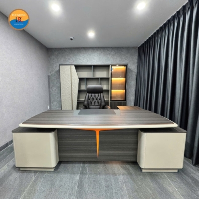 Bàn giám đốc nhập khẩu chữ L kèm tủ phụ linh hoạt DKBGDCC-03