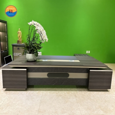 Bàn giám đốc nhập khẩu 2m8 kèm tủ phụ hiện đại DKBGDCC-08