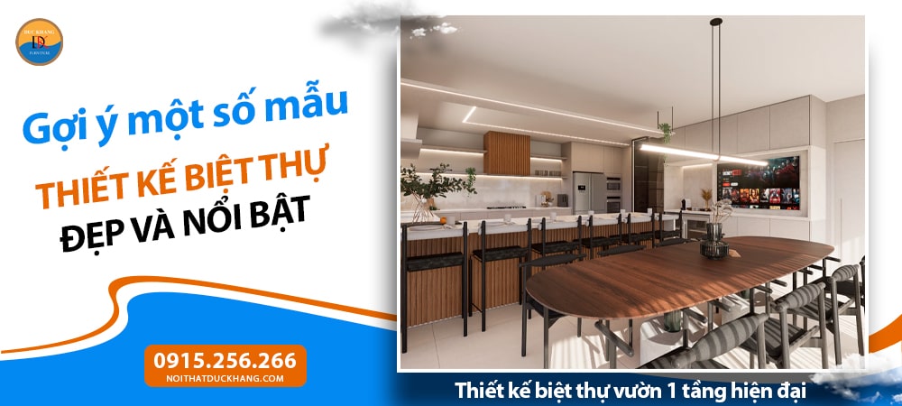 Thiết kế biệt thự vườn 1 tầng hiện đại