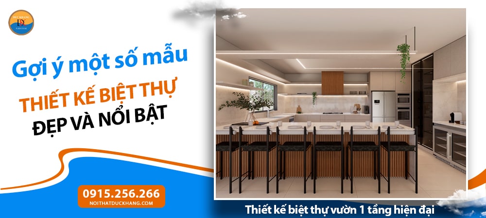 Thiết kế biệt thự vườn 1 tầng hiện đại