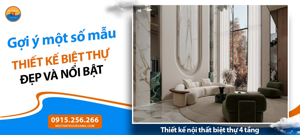 Thiết kế nội thất biệt thự 4 tầng