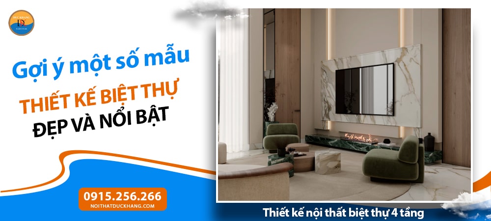 Thiết kế nội thất biệt thự 4 tầng