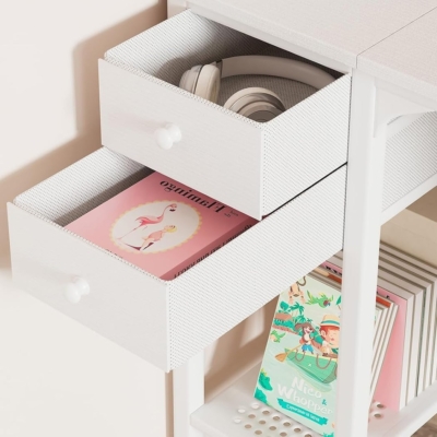 Bàn làm việc tại nhà hình chữ nhật kèm ngăn kéo và giá sách mở - BTNDK03