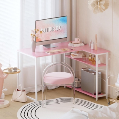 Bàn làm việc tại nhà hiện đại kết hợp kệ đảo chiều tiện lợi - BTNDK04