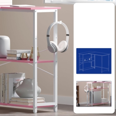 Bàn làm việc tại nhà hiện đại kết hợp kệ đảo chiều tiện lợi - BTNDK04