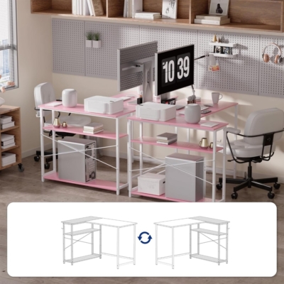 Bàn làm việc tại nhà hiện đại kết hợp kệ đảo chiều tiện lợi - BTNDK04