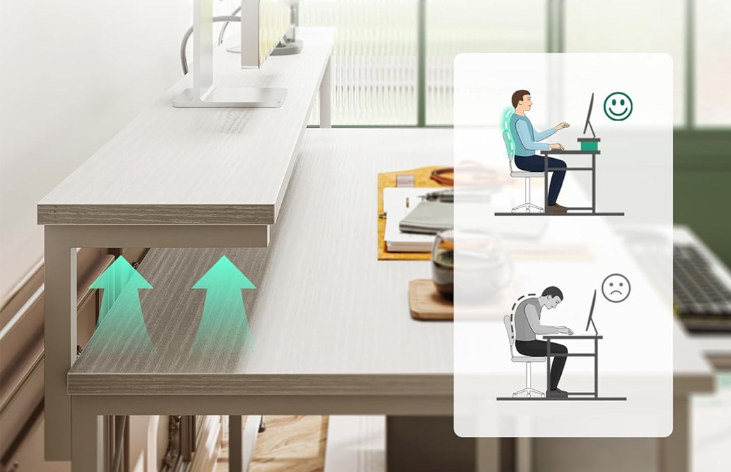 Bàn làm việc tại nhà nhỏ gọn kèm chân đế, khay bàn phím trượt - BTNDK08