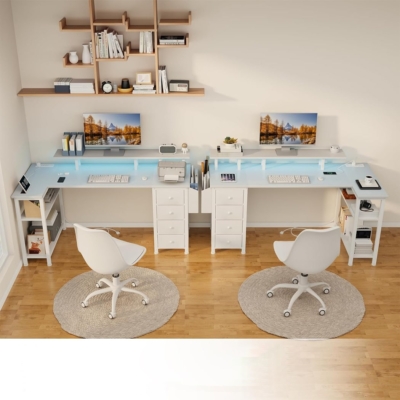 Bàn làm việc tại nhà kết hợp chân đế máy tính và đèn LED - BTNDK09