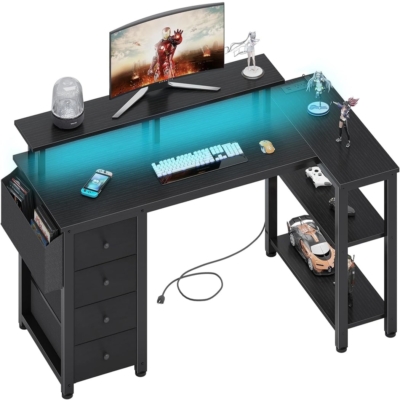 Bàn làm việc tại nhà kết hợp chân đế máy tính và đèn LED - BTNDK09