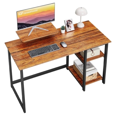 Bàn làm việc tại nhà hình chữ nhật kèm kệ lưu trữ 2 tầng đảo chiều - BTNDK13