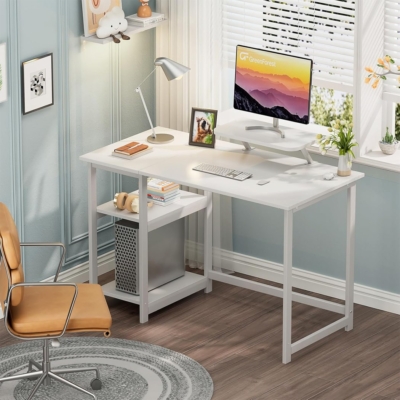 Bàn làm việc tại nhà hình chữ nhật kèm kệ lưu trữ 2 tầng đảo chiều - BTNDK13