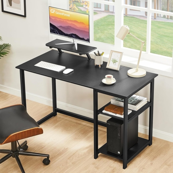 Bàn làm việc tại nhà hình chữ nhật kèm kệ lưu trữ 2 tầng đảo chiều - BTNDK13