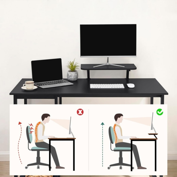 Bàn làm việc tại nhà hình chữ nhật kèm kệ lưu trữ 2 tầng đảo chiều - BTNDK13
