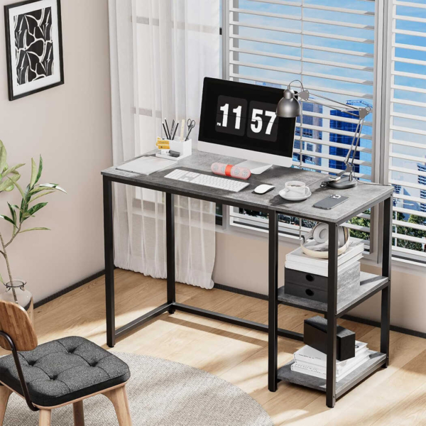 Bàn làm việc tại nhà chân sắt chữ nhật, kết hợp kệ để CPU đa năng - BTNDK19