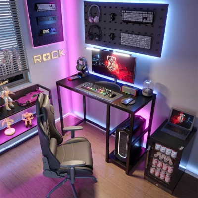 Bàn làm việc tại nhà chân sắt chữ nhật, kết hợp kệ để CPU đa năng - BTNDK19