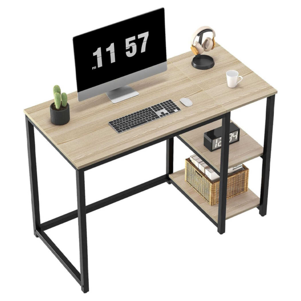 Bàn làm việc tại nhà chân sắt chữ nhật, kết hợp kệ để CPU đa năng - BTNDK19