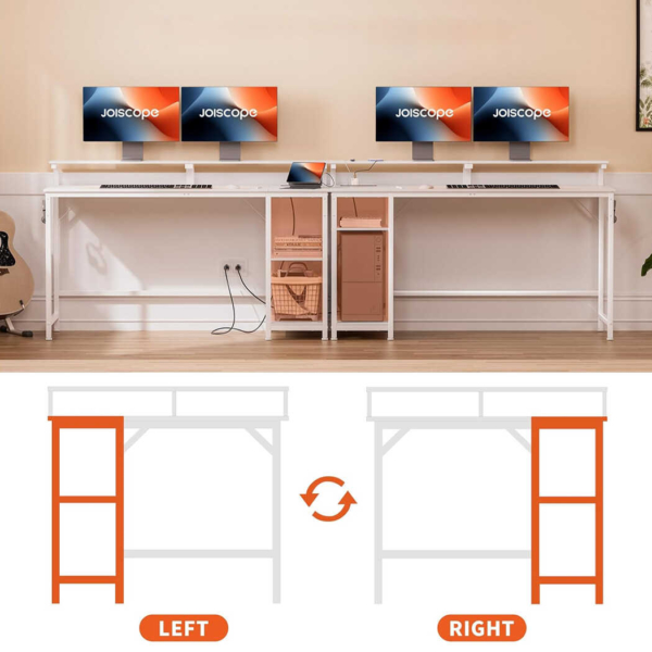 Bàn làm việc tại nhà chân sắt chữ nhật, kết hợp kệ để CPU đa năng - BTNDK19
