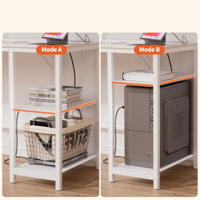 Bàn làm việc tại nhà chân sắt chữ nhật, kết hợp kệ để CPU đa năng - BTNDK19