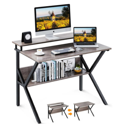 Bàn làm việc tại nhà chữ K chân sắt, mặt bàn gỗ công nghiệp cao cấp - BTNDK22