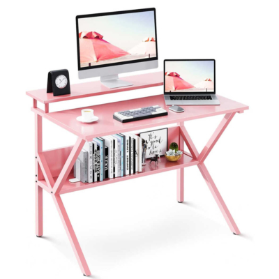 Bàn làm việc tại nhà chữ K chân sắt, mặt bàn gỗ công nghiệp cao cấp - BTNDK22