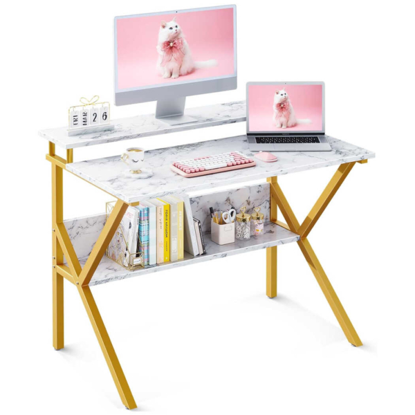 Bàn làm việc tại nhà chữ K chân sắt, mặt bàn gỗ công nghiệp cao cấp - BTNDK22