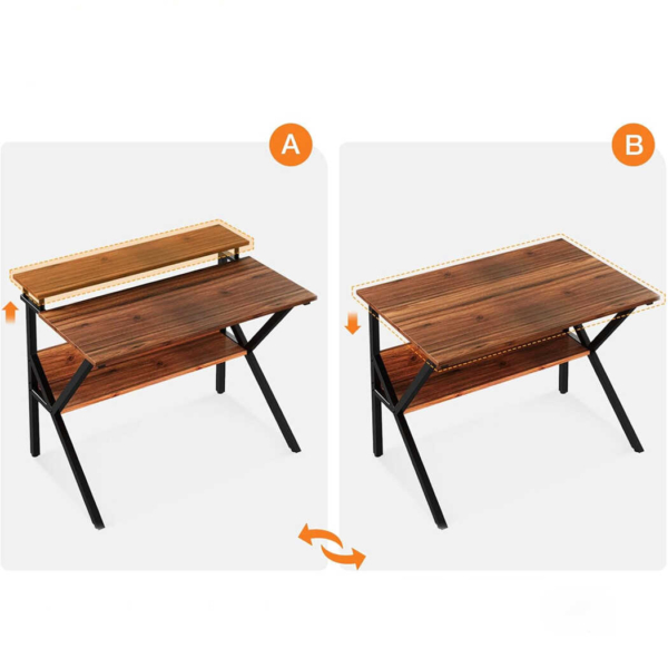 Bàn làm việc tại nhà chữ K chân sắt, mặt bàn gỗ công nghiệp cao cấp - BTNDK22