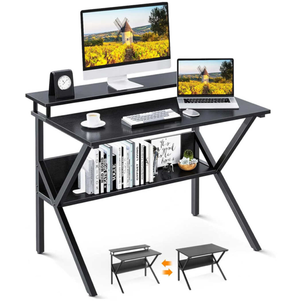 Bàn làm việc tại nhà chữ K chân sắt, mặt bàn gỗ công nghiệp cao cấp - BTNDK22