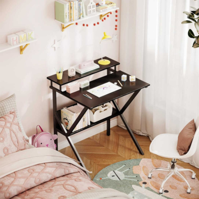 Bàn làm việc tại nhà chữ K chân sắt, mặt bàn gỗ công nghiệp cao cấp - BTNDK22