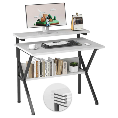 Bàn làm việc tại nhà chữ K chân sắt, mặt bàn gỗ công nghiệp cao cấp - BTNDK22