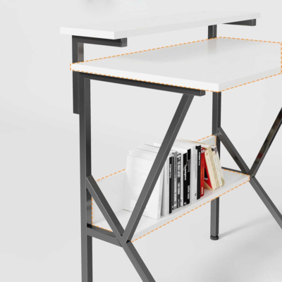 Bàn làm việc tại nhà chữ K chân sắt, mặt bàn gỗ công nghiệp cao cấp - BTNDK22